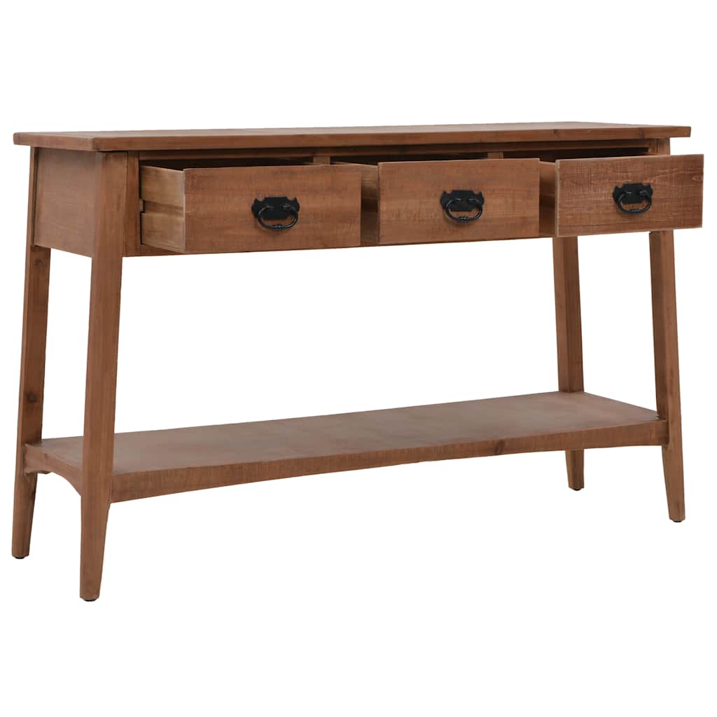 246122 vidaXL Console Table Solid Fir Wood 126x40x77,5 cm Brown