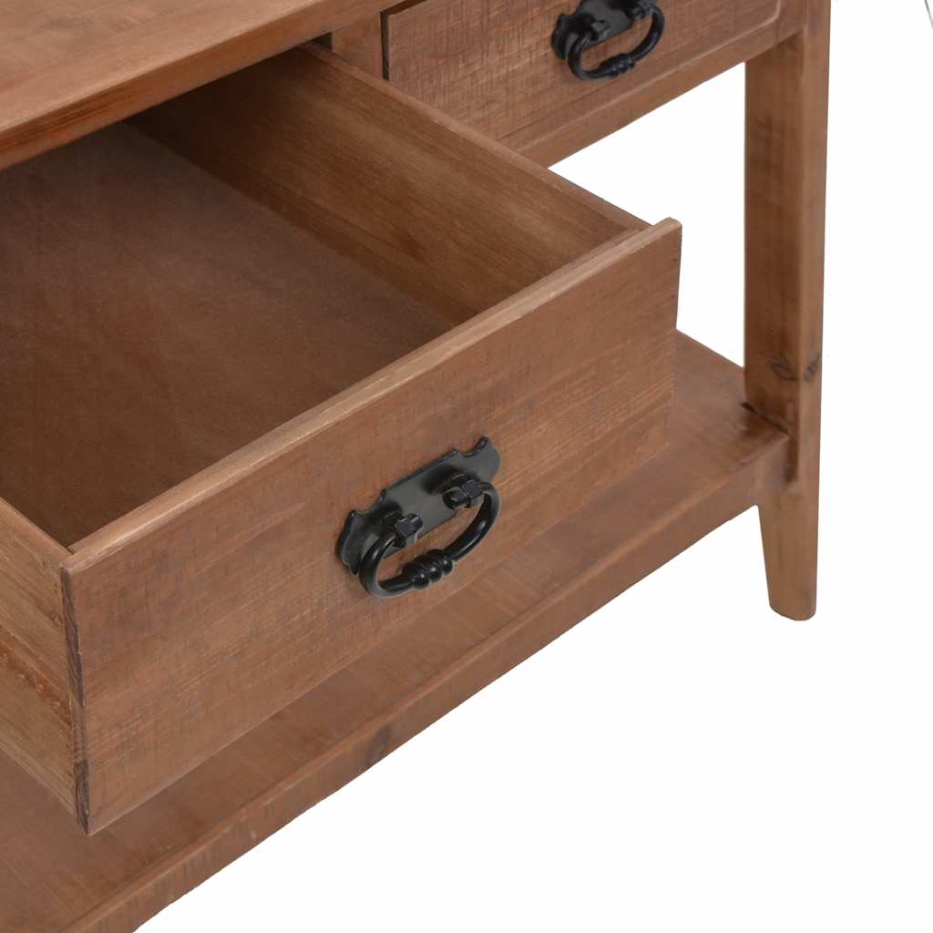 246122 vidaXL Console Table Solid Fir Wood 126x40x77,5 cm Brown