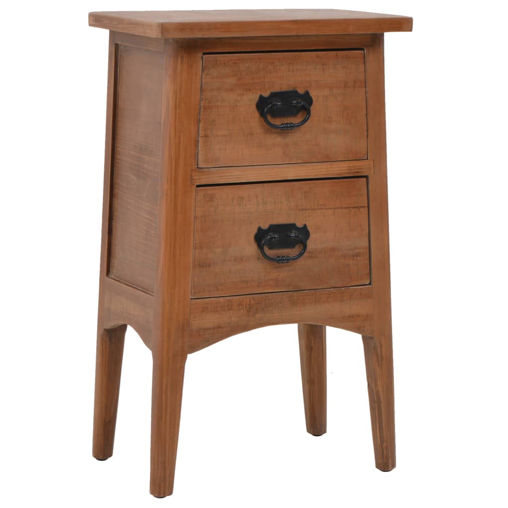 vidaXL Bedside Cabinet Solid Fir Wood 40x29x68 cm Brown