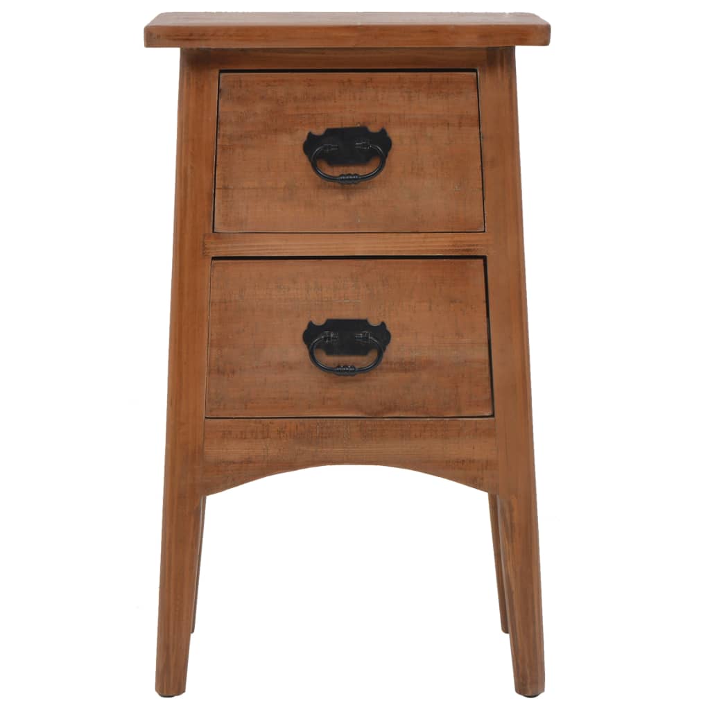 vidaXL Bedside Cabinet Solid Fir Wood 40x29x68 cm Brown