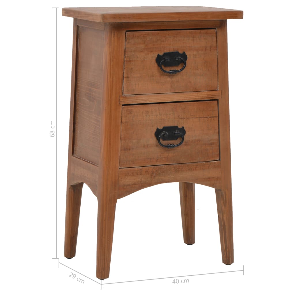 vidaXL Bedside Cabinet Solid Fir Wood 40x29x68 cm Brown