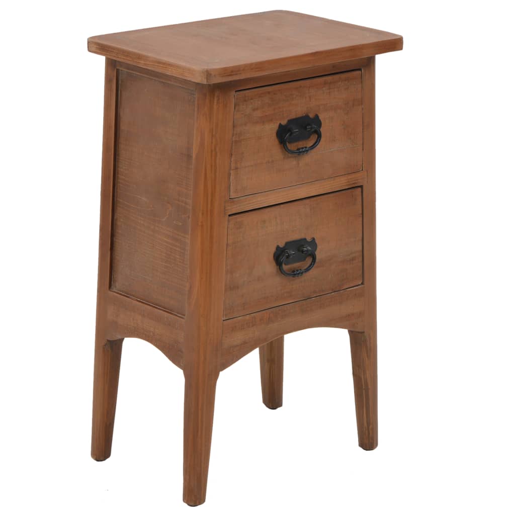 vidaXL Bedside Cabinet Solid Fir Wood 40x29x68 cm Brown