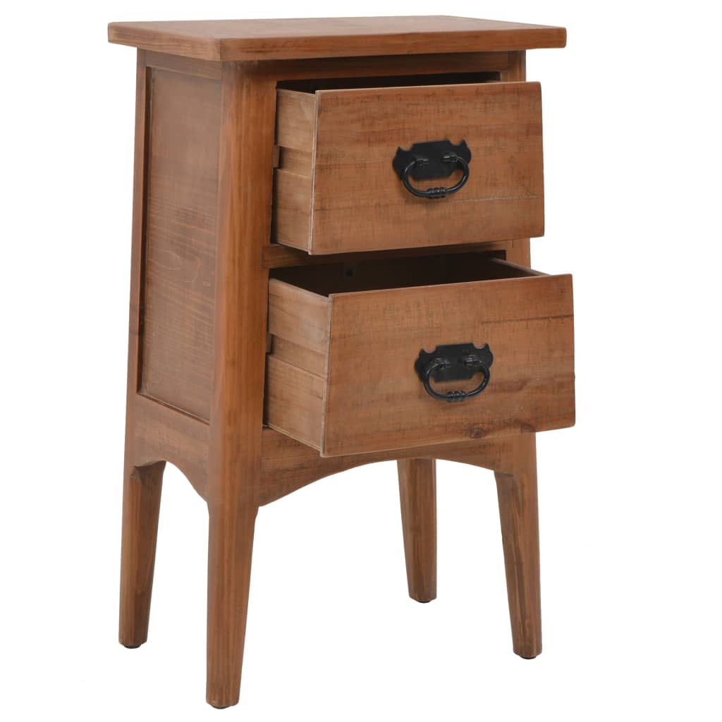 vidaXL Bedside Cabinet Solid Fir Wood 40x29x68 cm Brown