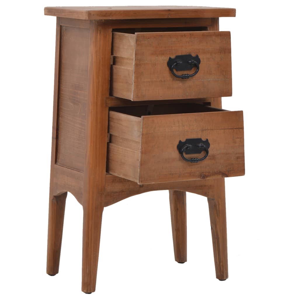 vidaXL Bedside Cabinet Solid Fir Wood 40x29x68 cm Brown