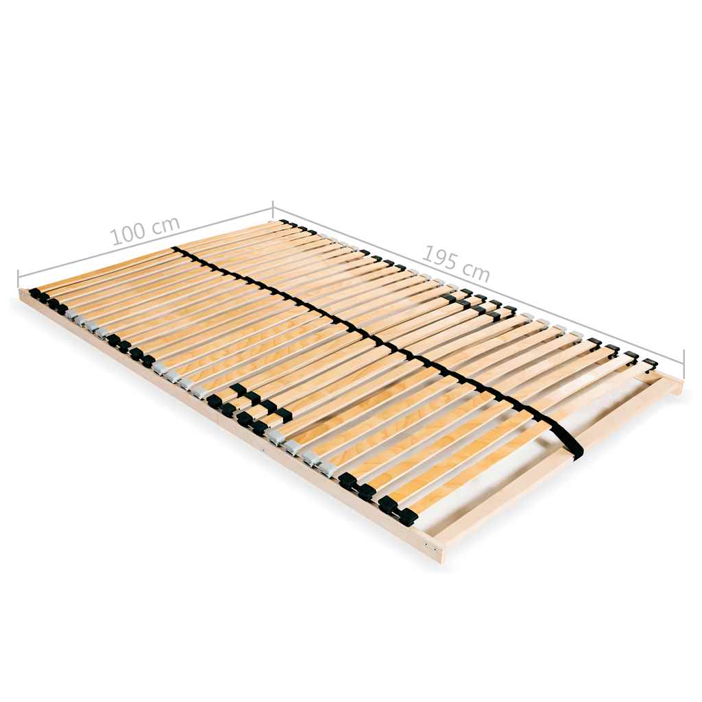 Slatted Bed Base without Mattress with 28 Slats 7 Zones 100x200 cm