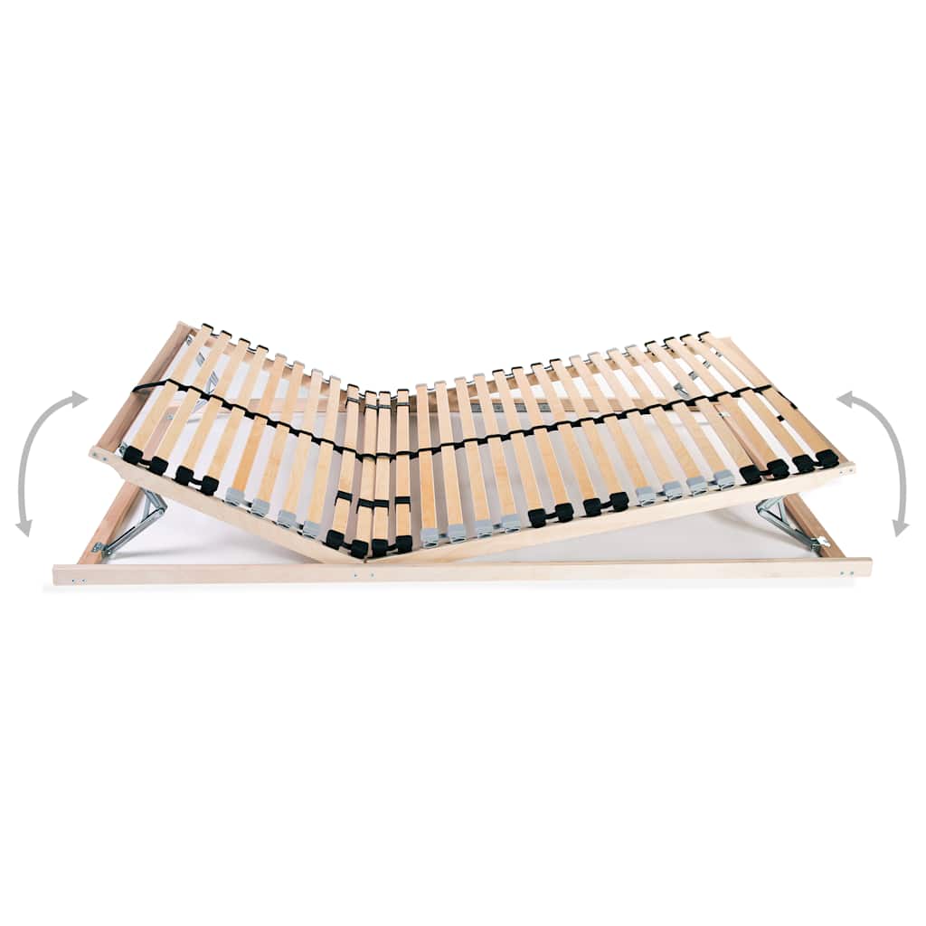 Slatted Bed Base without Mattress with 28 Slats 7 Zones 80x200 cm