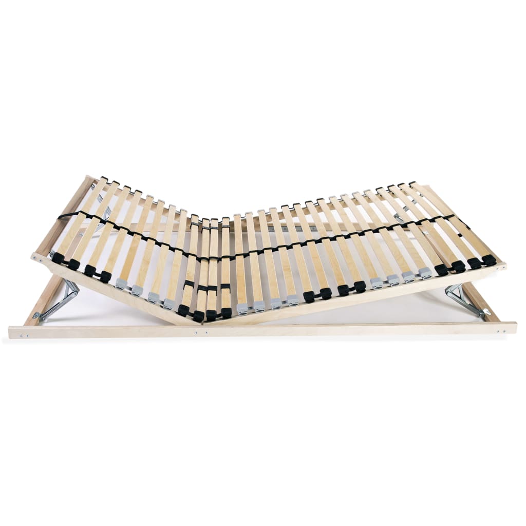 Slatted Bed Base without Mattress with 28 Slats 7 Zones 90x200 cm