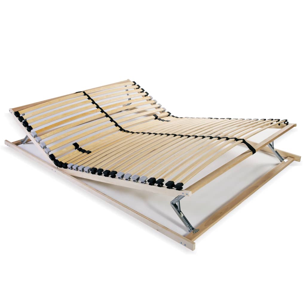 vidaXL Slatted Bed Base without Mattress with 28 Slats 7 Zones 140x200 cm