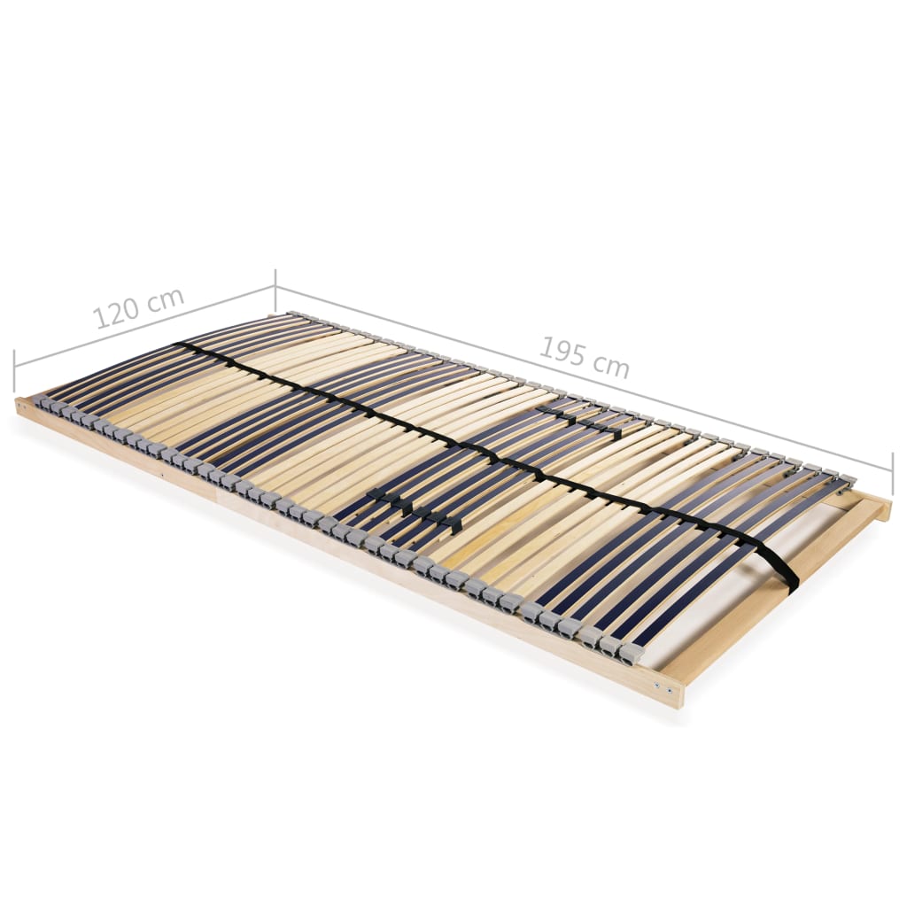 vidaXL Slatted Bed Base without Mattress with 42 Slats 7 Zones 120x200 cm