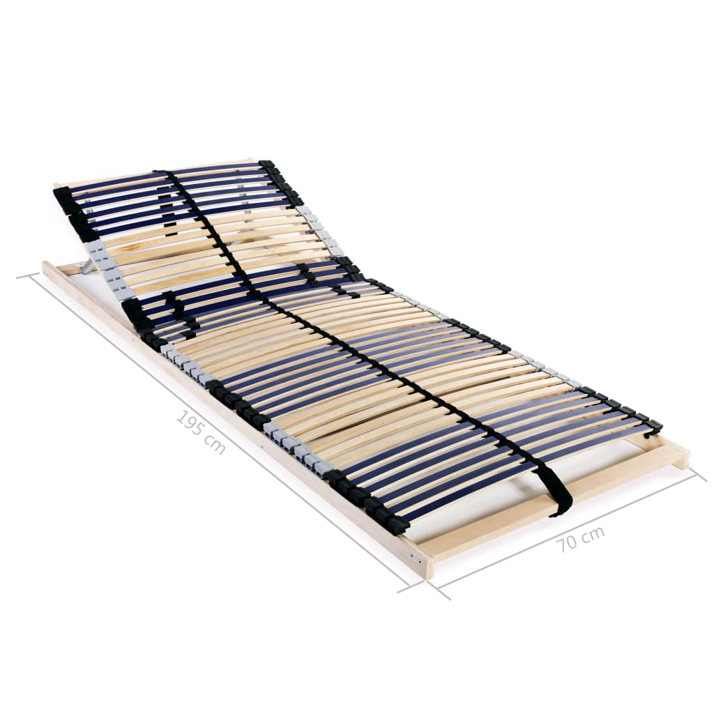 vidaXL Slatted Bed Base without Mattress with 42 Slats 7 Zones 70x200 cm