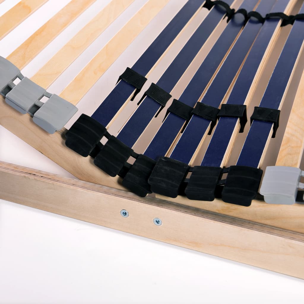 Slatted Bed Base without Mattress with 42 Slats 7 Zones 90x200 cm