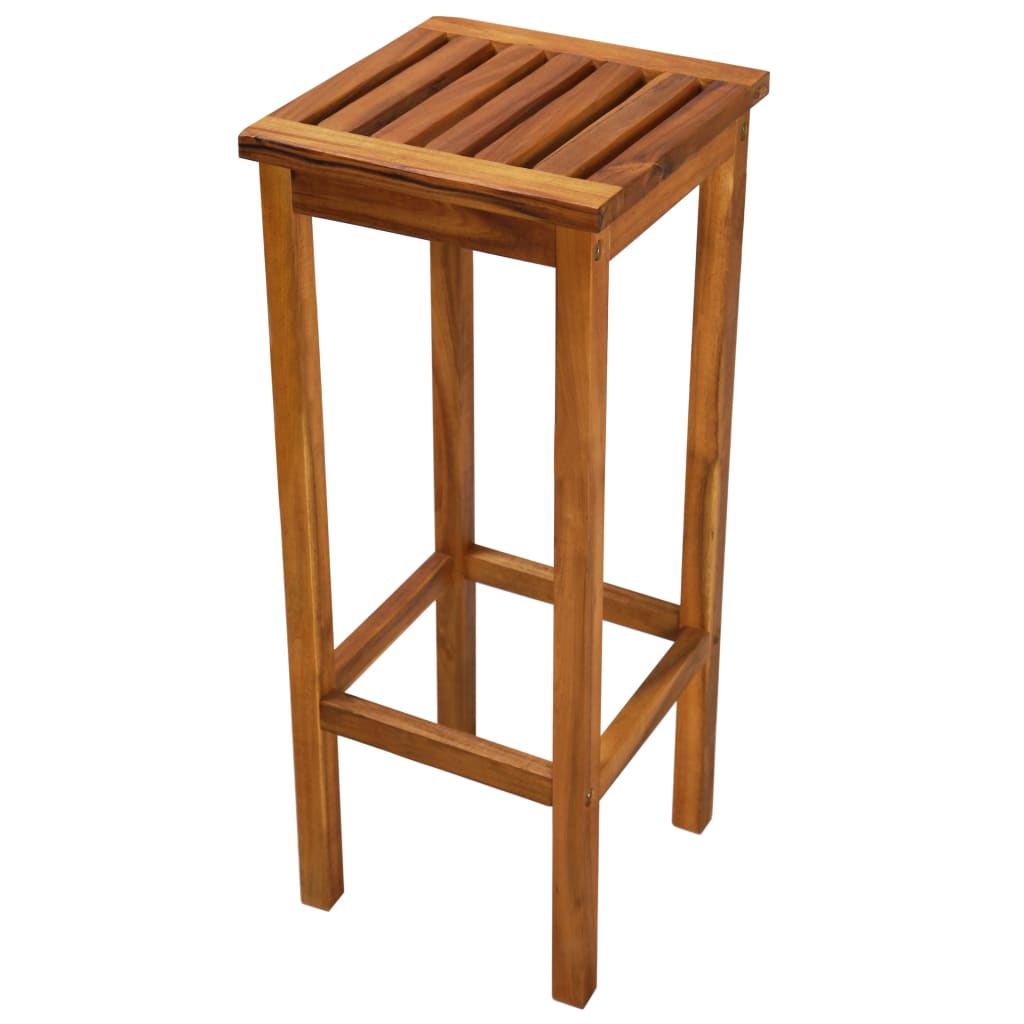 Bar Chair | Set of 2 | Natural wood | Solid acacia wood | Medium
