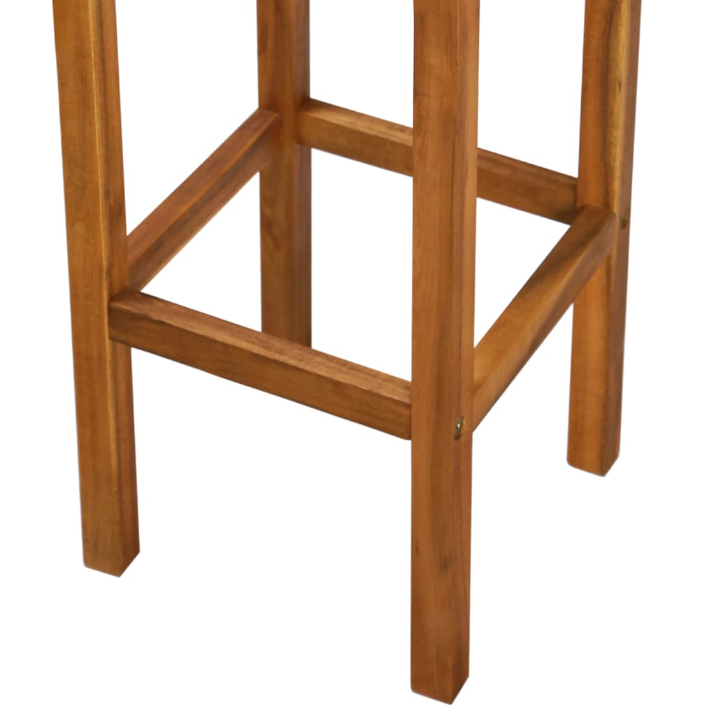 Bar Chair | Set of 2 | Natural wood | Solid acacia wood | Medium