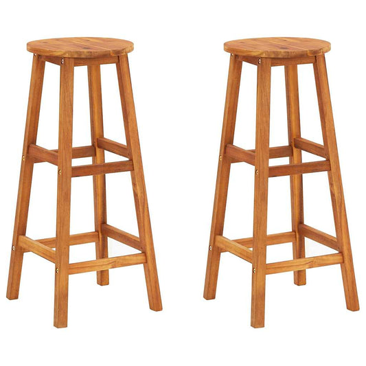 Bar Stools 2 pcs Solid Acacia Wood
