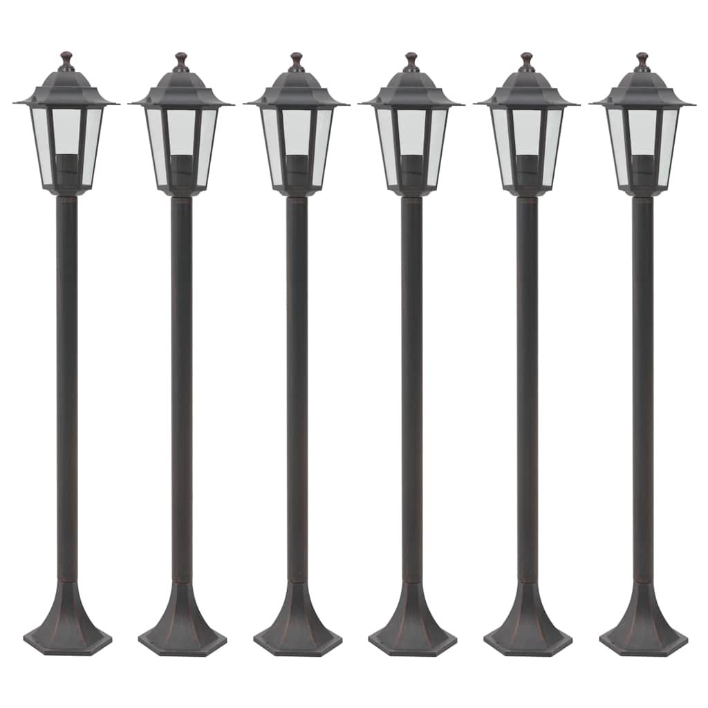 Garden Post Lights 6 pcs E27 110 cm Aluminium Bronze
