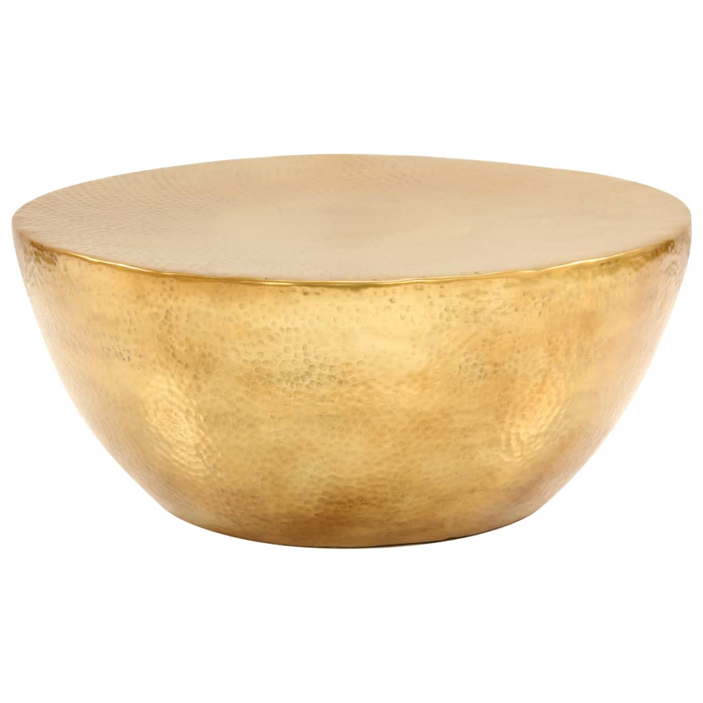 246508 vidaXL Coffee Table Hammered Aluminium 70x30 cm Brass