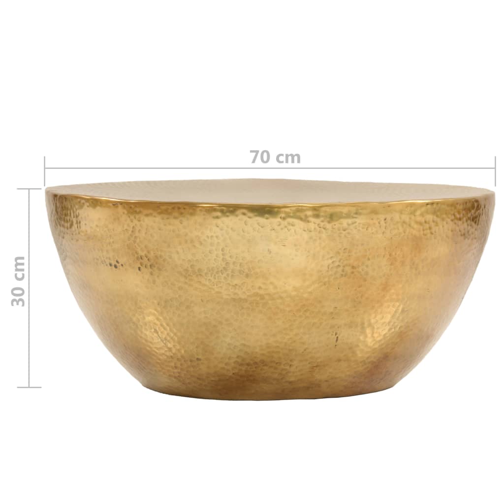 246508 vidaXL Coffee Table Hammered Aluminium 70x30 cm Brass
