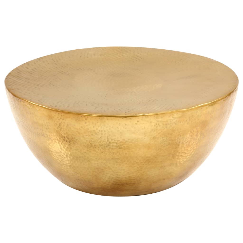 246508 vidaXL Coffee Table Hammered Aluminium 70x30 cm Brass