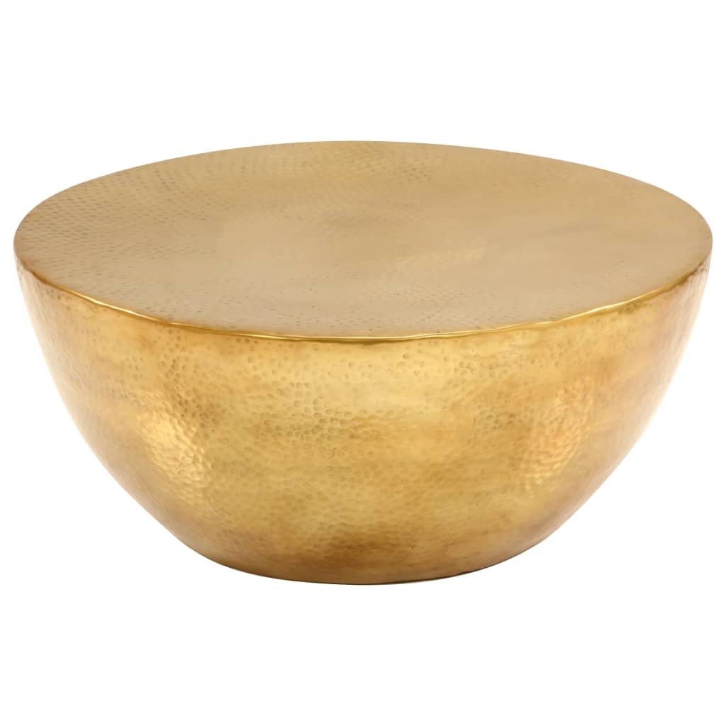 Coffee Table Hammered Aluminium 70x30 cm Brass