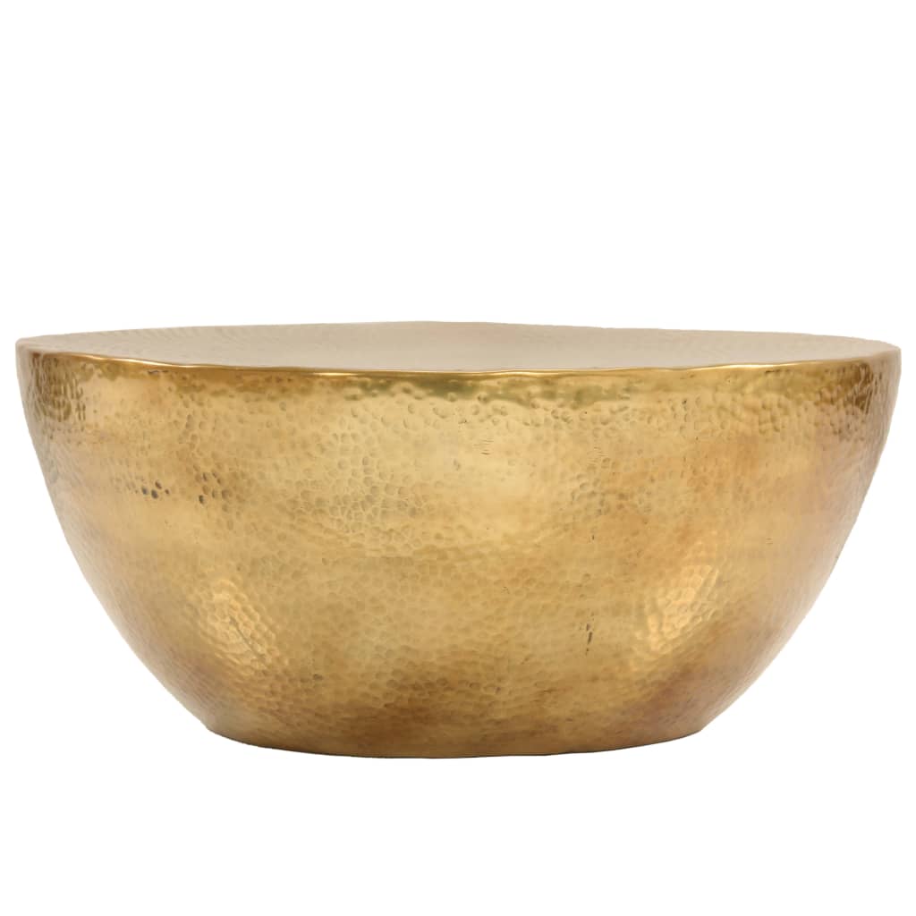 246508 vidaXL Coffee Table Hammered Aluminium 70x30 cm Brass
