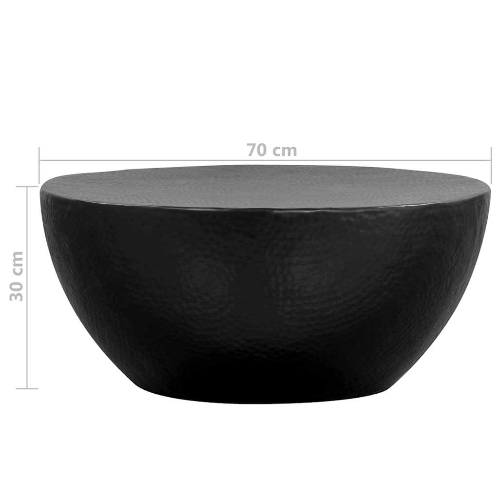 246510 vidaXL Coffee Table Hammered Aluminium 70x30 cm Black