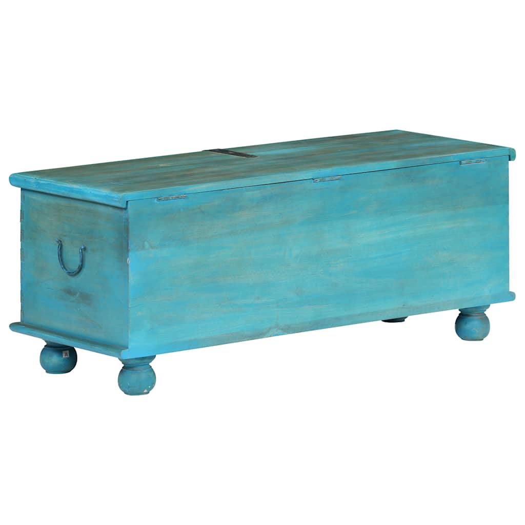 246479 vidaXL Storage Chest Solid Mango Wood Blue 100x40x41 cm