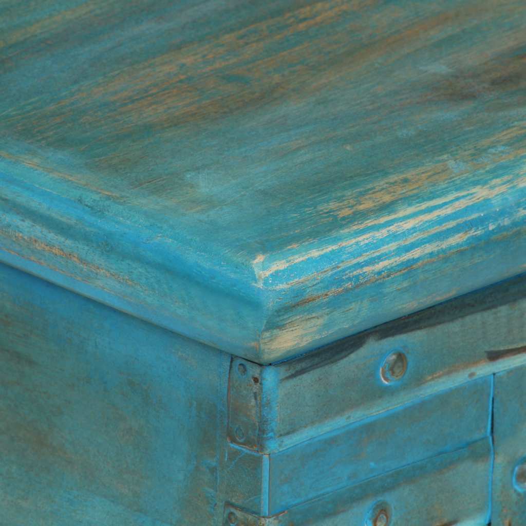 246479 vidaXL Storage Chest Solid Mango Wood Blue 100x40x41 cm