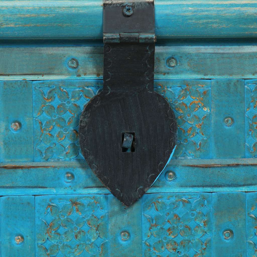 246479 vidaXL Storage Chest Solid Mango Wood Blue 100x40x41 cm