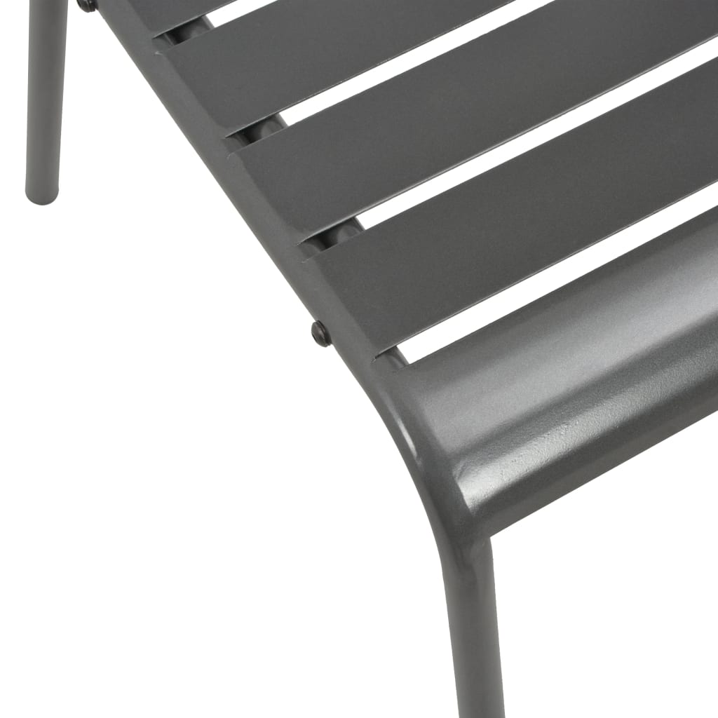 vidaXL Stackable Outdoor Chairs 2 pcs Steel Grey