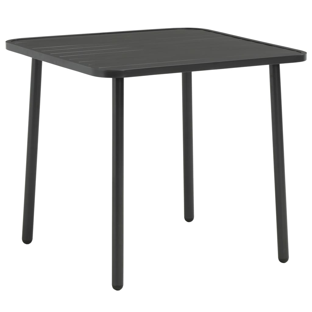 44258 vidaXL Garden Table Dark Grey 80x80x72 cm Steel