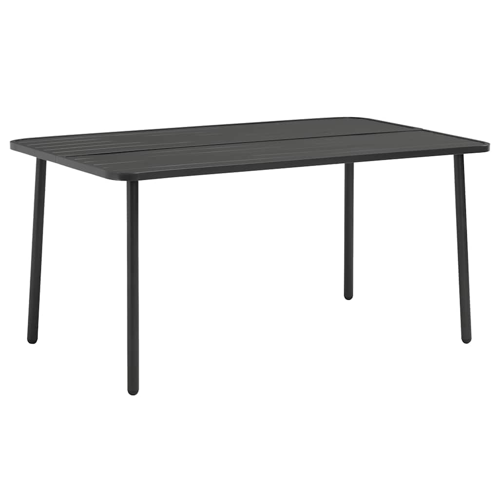 44259 vidaXL Garden Table Dark Grey 150x90x72 cm Steel