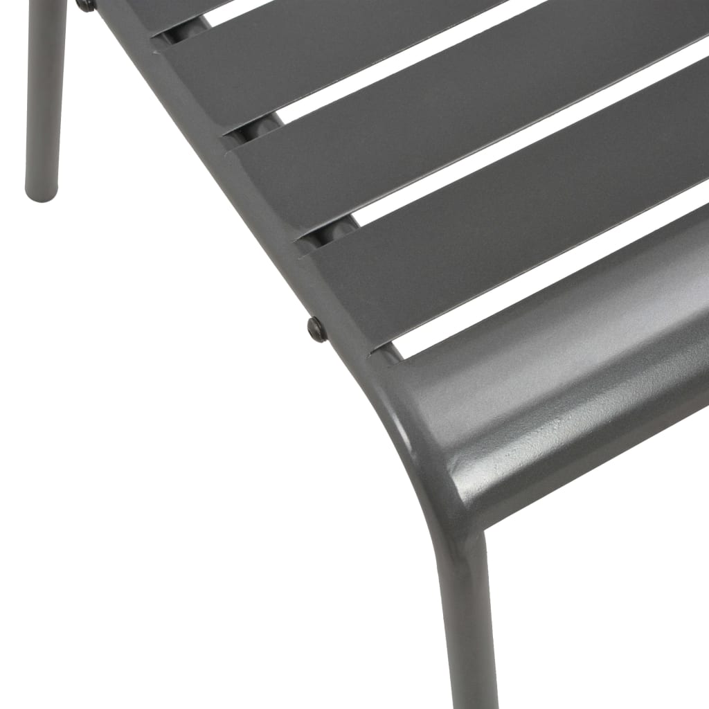 7 Piece Outdoor Dining Set Steel Dark Grey