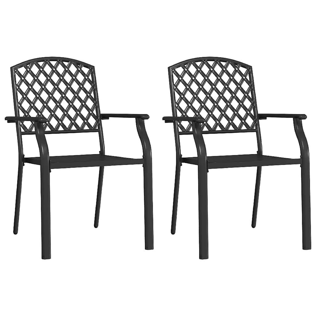 Stackable Outdoor Chairs 2 pcs Steel Anthracite