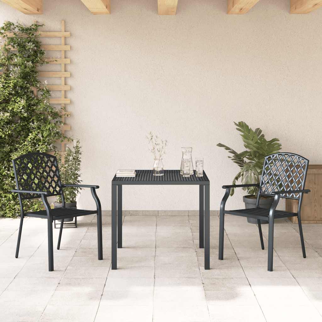 Stackable Outdoor Chairs 2 pcs Steel Anthracite