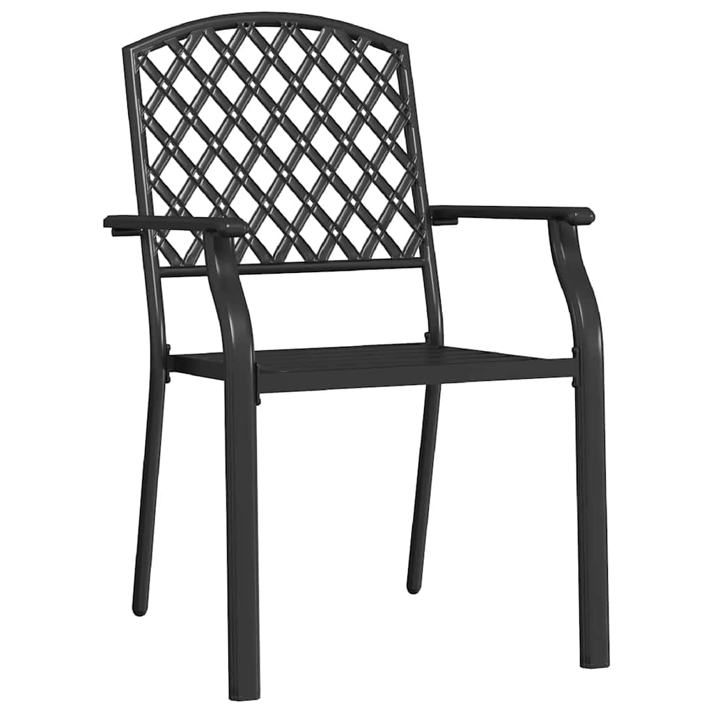 Stackable Outdoor Chairs 2 pcs Steel Anthracite