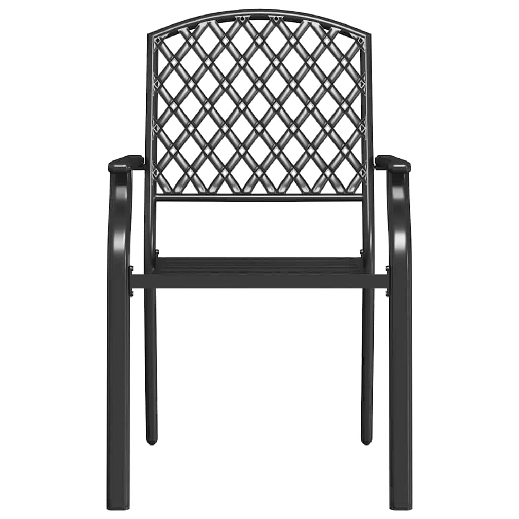 Stackable Outdoor Chairs 2 pcs Steel Anthracite