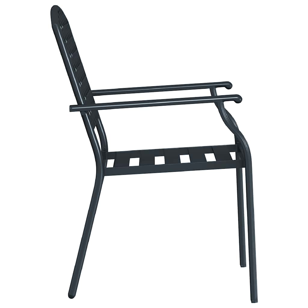 Stackable Outdoor Chairs 2 pcs Steel Anthracite