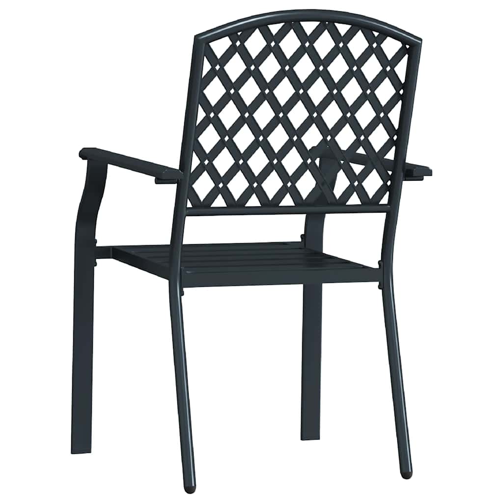 Stackable Outdoor Chairs 2 pcs Steel Anthracite