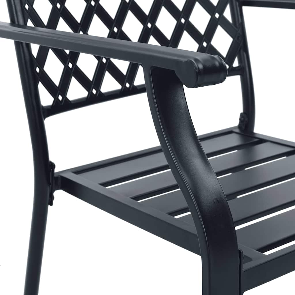 Stackable Outdoor Chairs 2 pcs Steel Anthracite