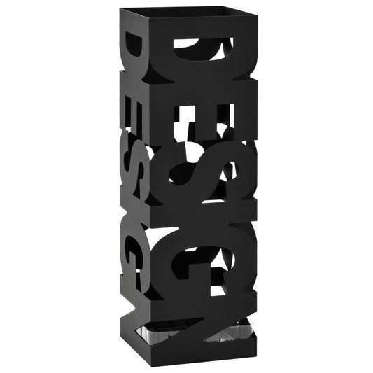 vidaXL Umbrella Stand Design Steel Black