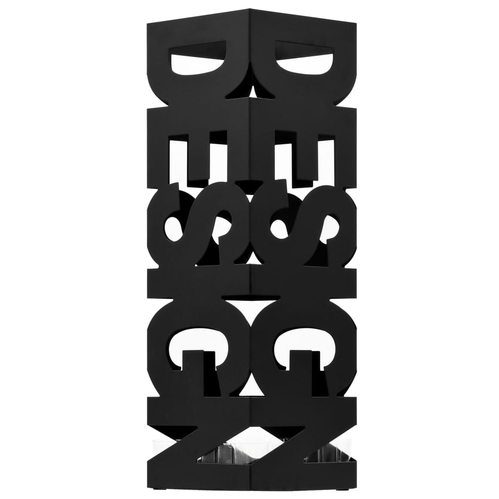 vidaXL Umbrella Stand Design Steel Black