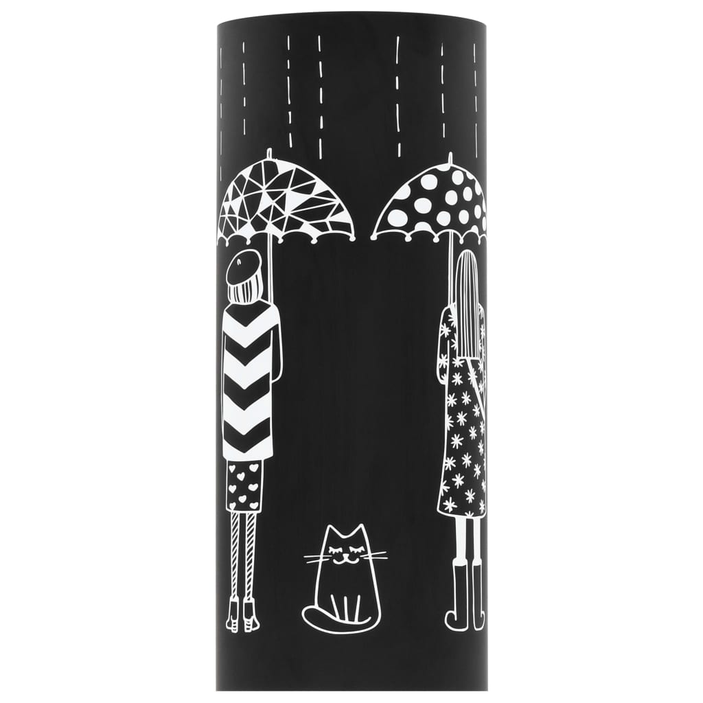 vidaXL Umbrella Stand Women Steel Black