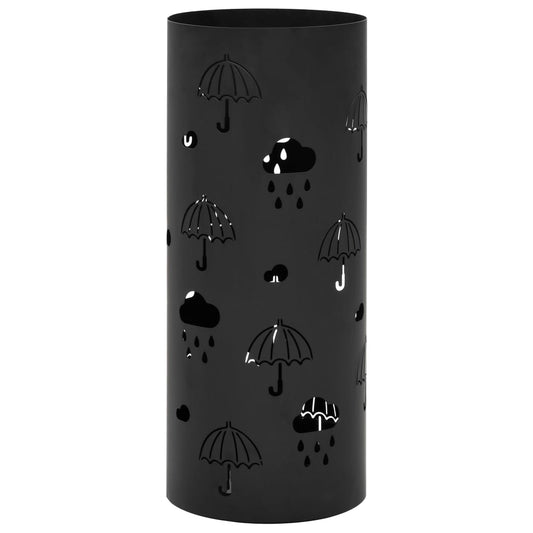vidaXL Umbrella Stand Umbrellas Steel Black