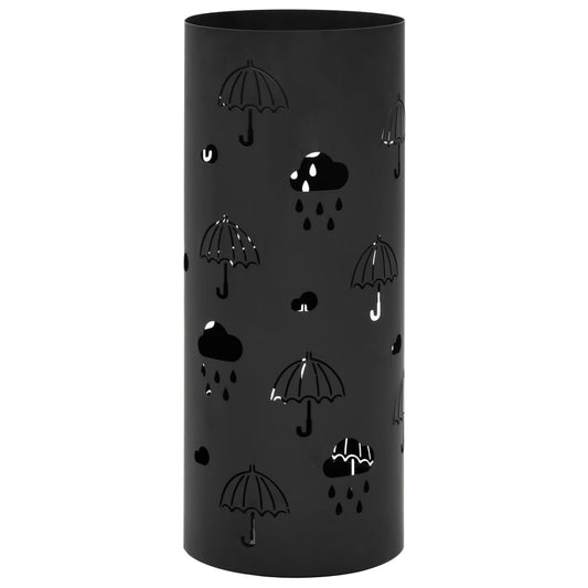 vidaXL Umbrella Stand Umbrellas Steel Black