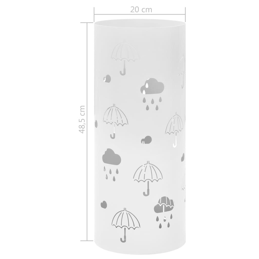 vidaXL Umbrella Stand Umbrellas Steel White