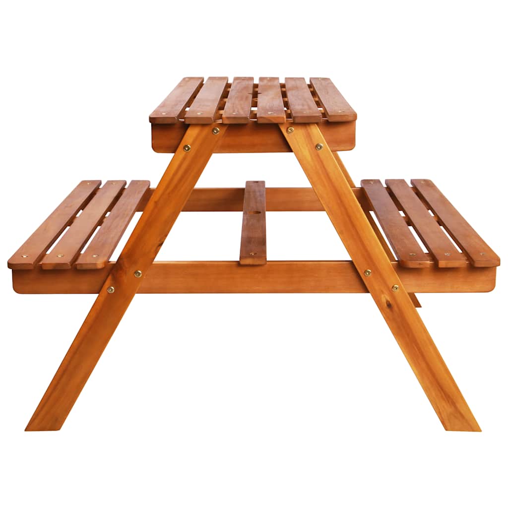 43990 vidaXL Kids Picnic Table with Parasol 79x90x60 cm Solid Acacia Wood