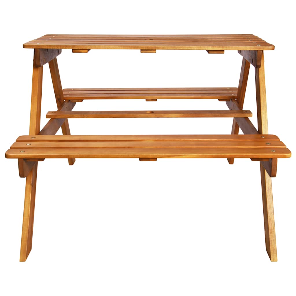43990 vidaXL Kids Picnic Table with Parasol 79x90x60 cm Solid Acacia Wood
