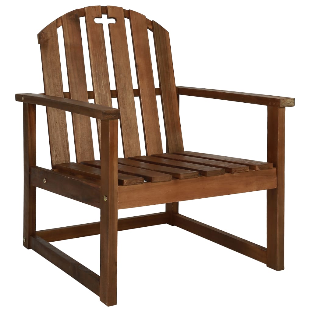 Garden Chair | Set of 2 | Wooden brown | Solid Acacia wood | Medium