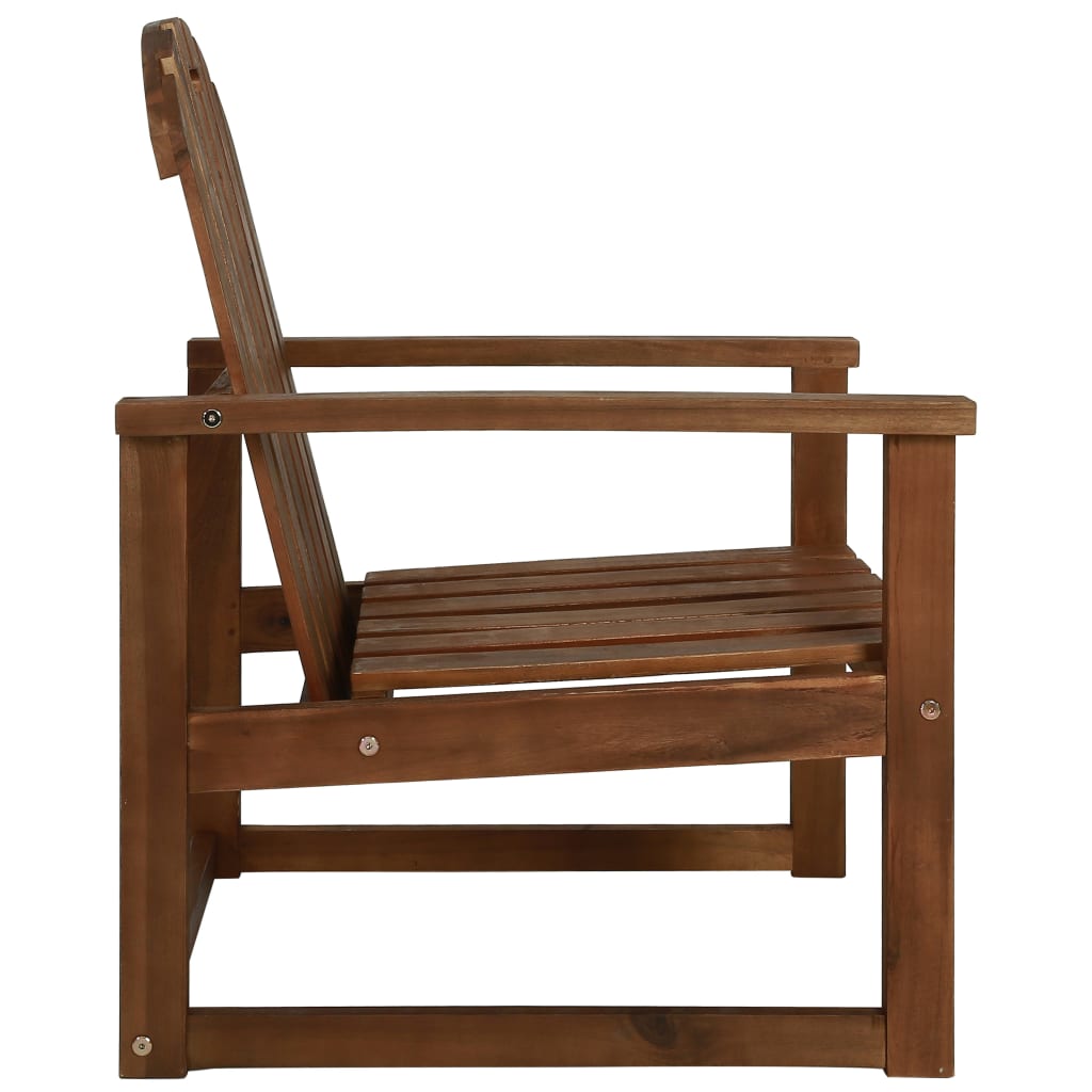 Garden Chair | Set of 2 | Wooden brown | Solid Acacia wood | Medium