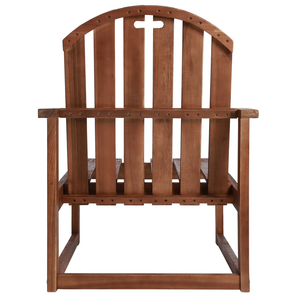 Garden Chair | Set of 2 | Wooden brown | Solid Acacia wood | Medium